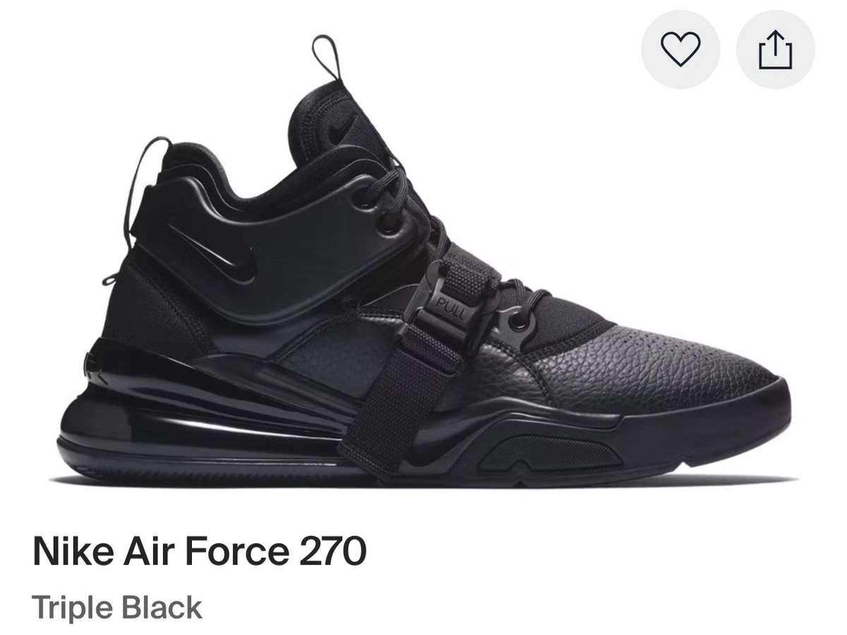 Nike Air Force 270 Triple Black for Sale | Authenticity Guaranteed