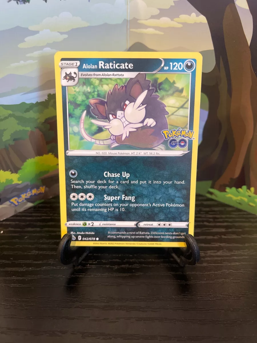 Pokémon TCG Alolan Raticate Pokémon GO 042/078 Regular Common Card