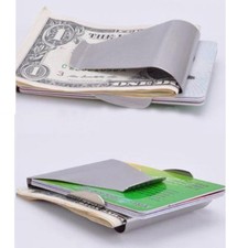 uomo a Portafoglio clip DONNA con molla e porta carte di credito unisex nj