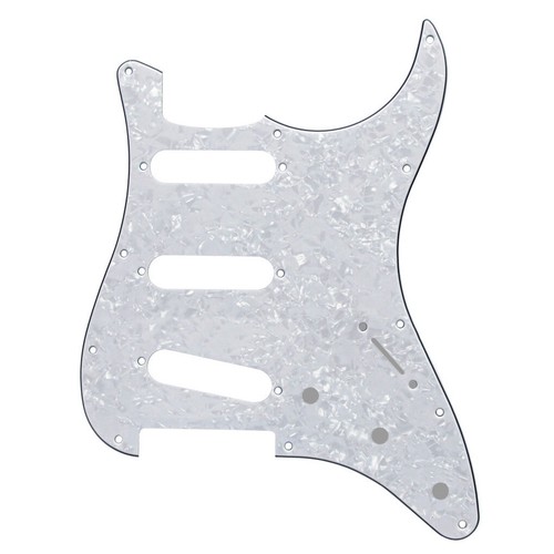 FLEOR 4Ply Weiß Perle 3 Single Coil Pickups-11 Hole SSS Pickguard Backplate Set - Picture 4 of 9
