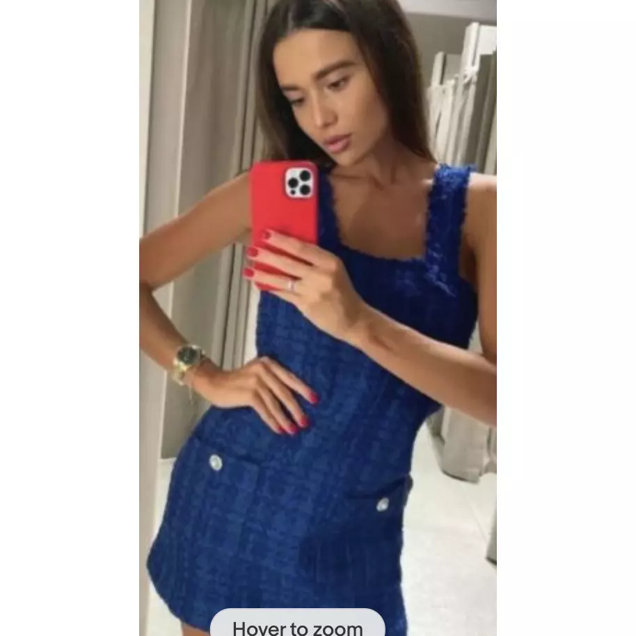 Zara denim cheap pinafore dress