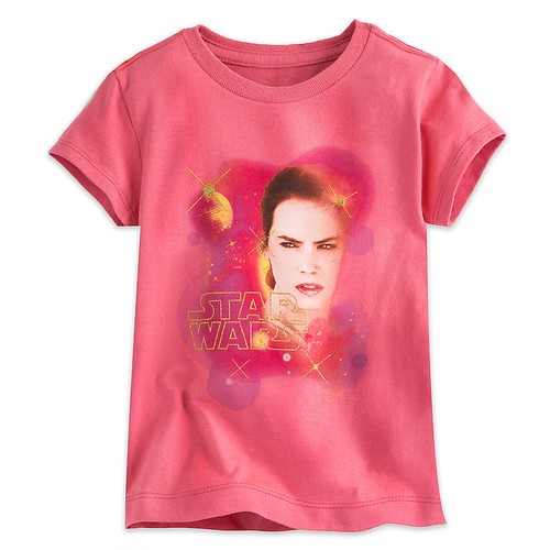 Disney Store Girls Star Wars Pink Rey Force Awakens T Shirt Tee Size 4 5/6 7/8