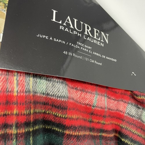 Lauren Ralph Lauren Tartan Plaid Christmas Tree Skirt 48" Round Jupe A Sapin - Picture 4 of 8