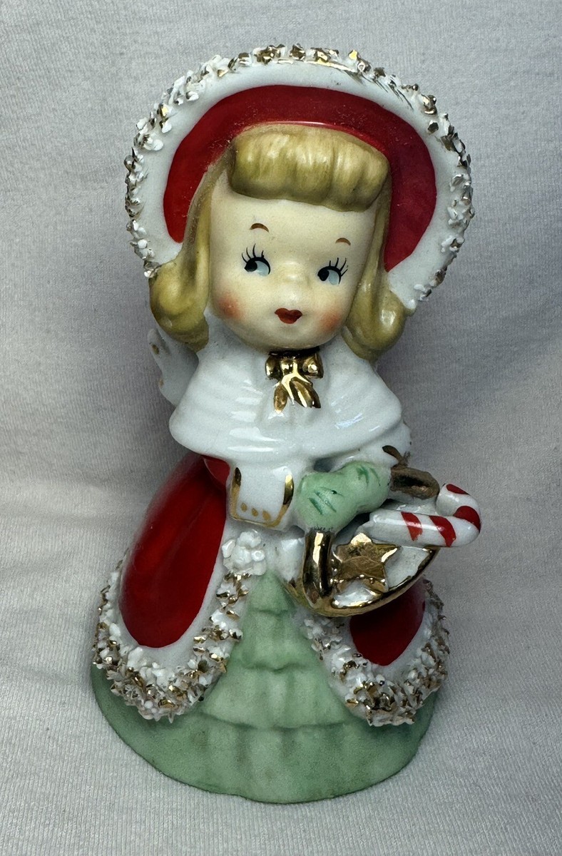 VTG Geo Z. Lefton 1950's Christmas Shopper Girl Bell