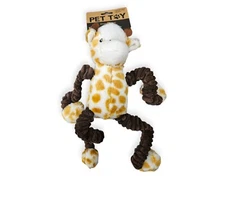 18" Tug Toss Plush Dog Toy Squeaky Long Body Giraffe Bungee Arms & Legs NEW!!
