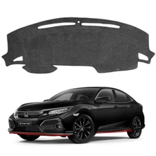 LHD Interior Dashboard Mat Pad Cover Black Grey For Honda Civic 5Dr FK 2018 19