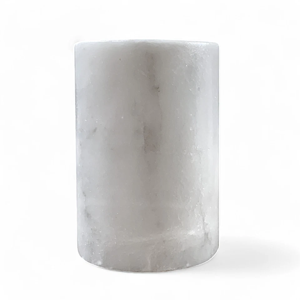 Juego de baño de mármol blanco Carrara dispensador de jabón de vidrio accesorios mármol Foto 3 de 4