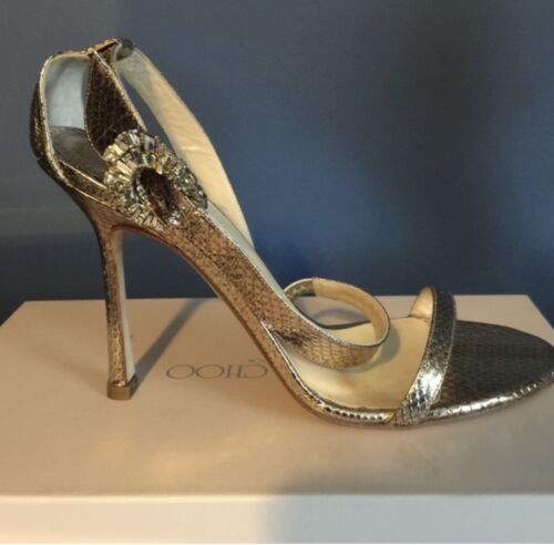 Jimmy Choo Snake skin gold evening sandals-Nwt - Picture 1 of 4