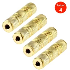 4XGold Plated 3.5mm Female to 3.5mm Female Jack Stereo Coupler Adapter Connector