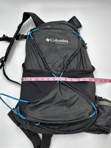 Columbia Titanium Backpack Black With Blue Accents Hiking Backpacking Ripped - Picture 3 of 4