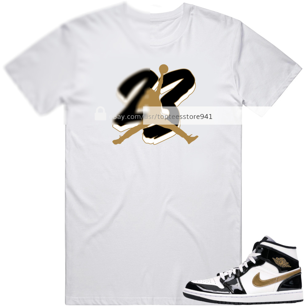 jordan white and gold shirt