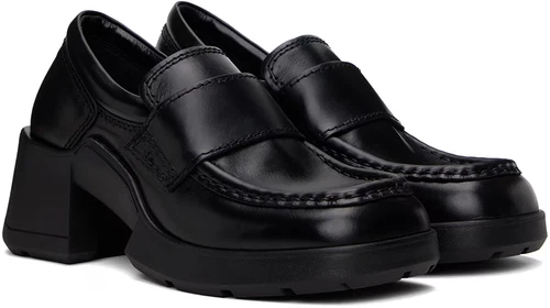$350 E8 MIISTA BILLIE PLATFORM SQUARE TOE LEATHER LOAFER SLIP ON BLACK 40 (DB20)