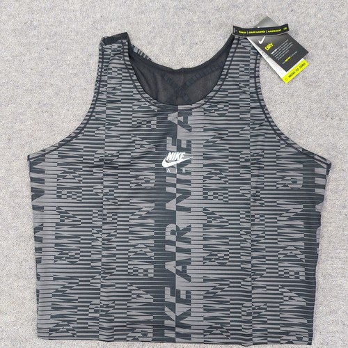 Nike Air Womens Vest Tank Top XL Black Slim Fit Dri-Fit Racerback Gym Training - Picture 5 of 20