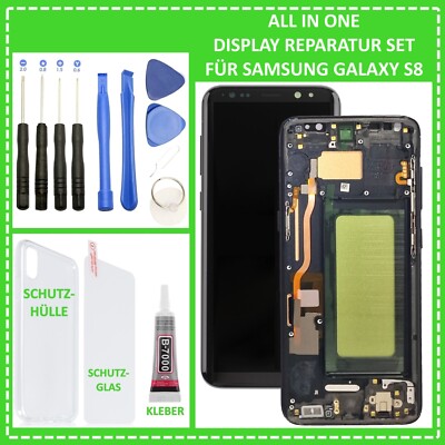 Display für Samsung Galaxy S8 SM-G950F LCD Bildschirm Touch Screen Rahmen Glas