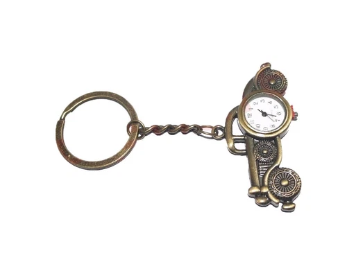 New Pocket Watch Clock With Keyring Keychain Key Fob Car Shaped