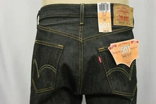 Levis 501 Original Shrink To Fit Button Fly Jeans Rigid Blue Black Jeans New