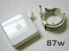 Authentic OEM APPLE 15" 16" MacBook Pro w/ USB-C Port 87W Charger + Cable A1719