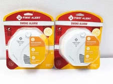 2 NEW First Alert Smoke Detector & Alarm BATTERY POWER W VOICE 1039826