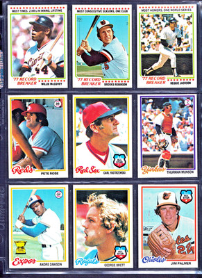 1978 Topps Lot of 9 Stars #3 4 7 20 40 60 72 100 160  No Creases   BB2