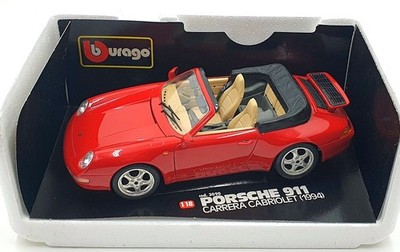 Burago 1/18 Scale Diecast 3090 - Porsche 911 Carrera Cabriolet