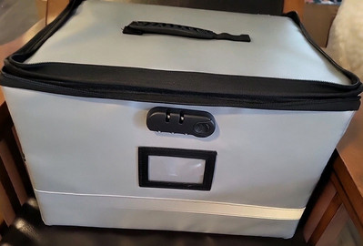 Exlifbag File Box with Lock, Fireproof Document Box Collapsible File Organizer