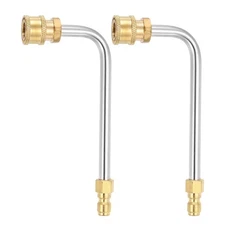 2Pcs 6.3 in Pressure Washer Extension Wand 90° Curved Rod, 1/4" Quick Connect