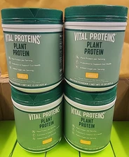 Vital Proteins Plant Protein Powder, Vanilla, 20g Protein per serving, 4 cans