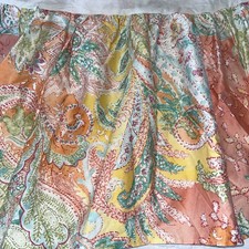 Ralph Lauren CALIFORNIA KING Jamaica Paisley Coral Bed Skirt 14" drop  Orange