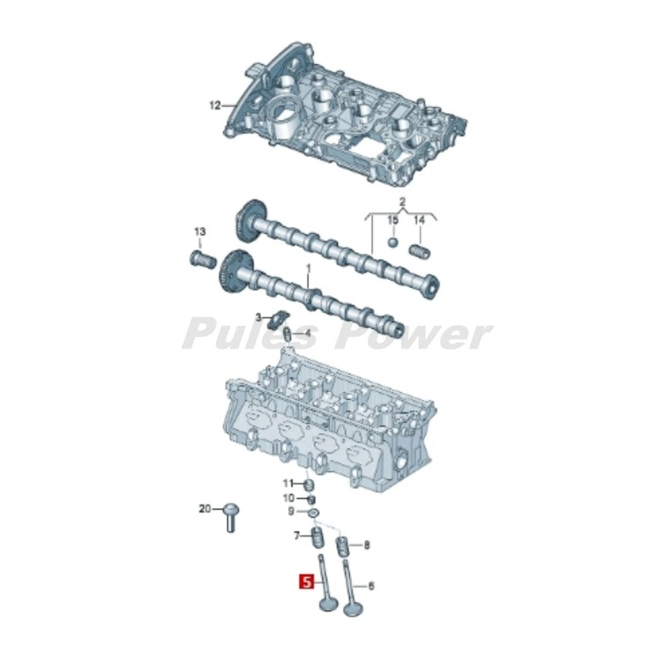 Juego de válvulas de motor Mahle OEM admisión y escape *16 para Audi A4 Q5 VW Jetta GTI 2.0T Foto 2 de 2