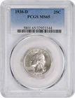 1936-D Washington Silver Quarter MS65 PCGS