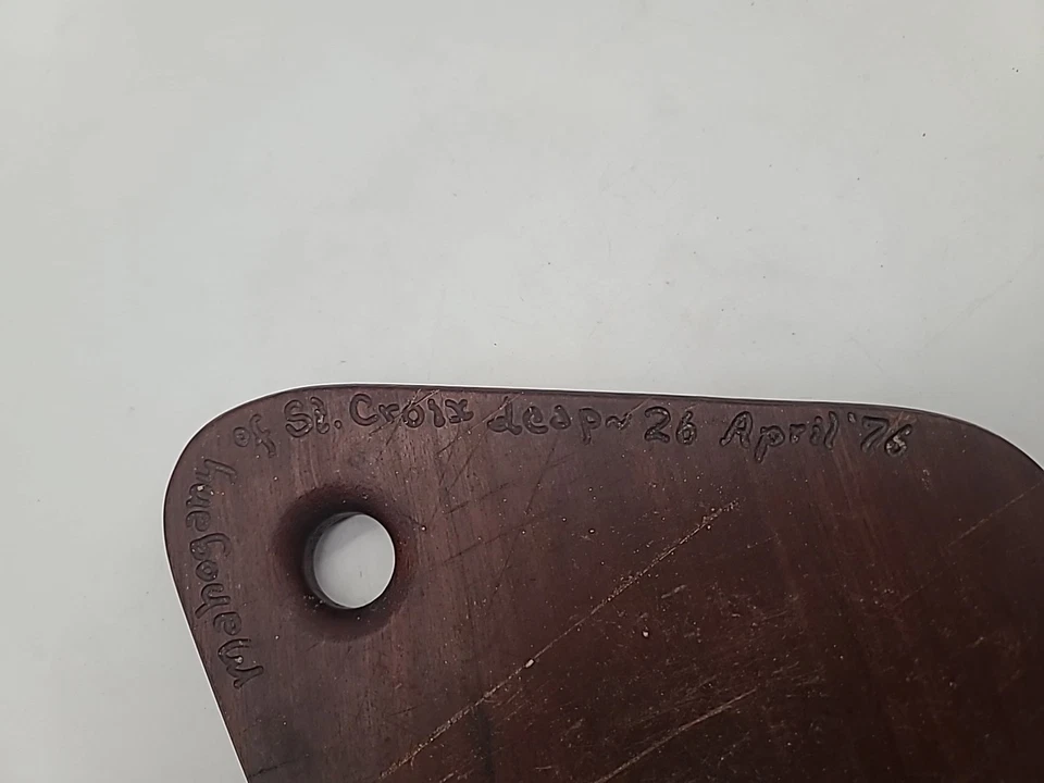 Tablero de charcutería de queso de caoba de madera artesanal rústico 1976 de St. Croix Foto 4 de 4