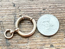Antique Vict. Gold Filled Extra Large Spring Ring Clasp for Fobs Charms Pendants