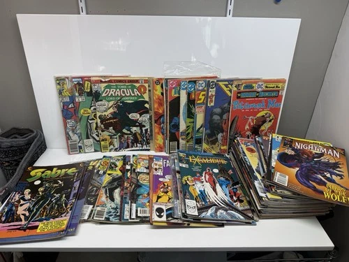 Vintage Comic Book Lot of 97 Mix Of Marvel DC X-men Sabre Flash Etc