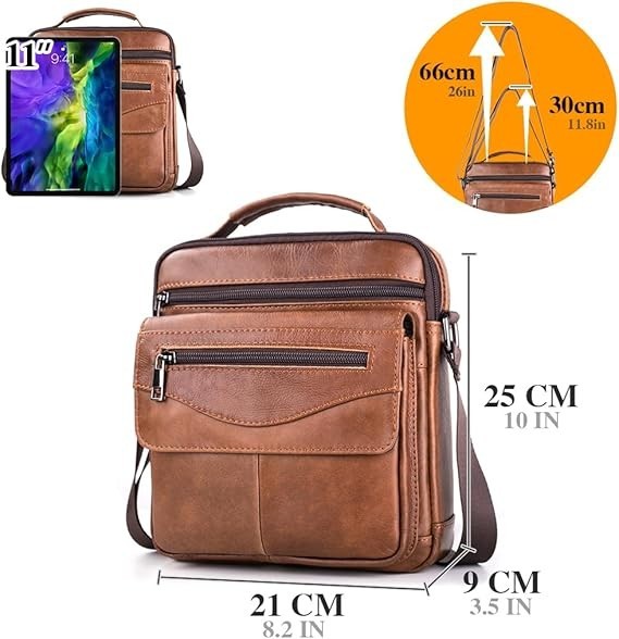 Bolso De Hombro Cuero Para Hombre Carteras Piel Pecho Mochila Viaje Bandolera US