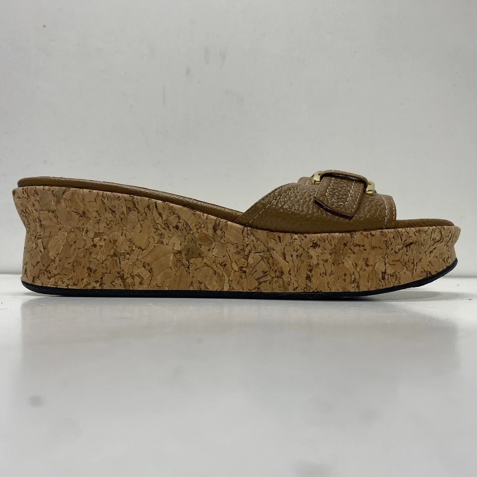 Stuart Weitzman Women Caliper A400131 Brown Leather Buckle Sandals Size 7B - Image 3 of 4