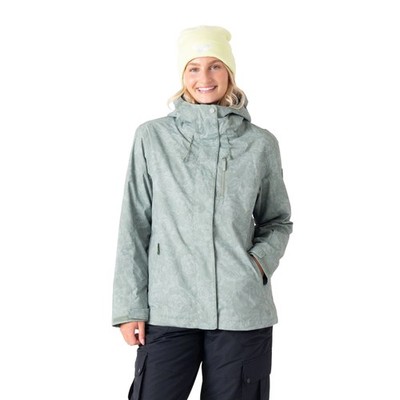Roxy Jetty 3N1 Print Women's Winter Jacket, Olive Combo, Large