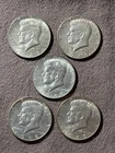 5- KENNEDY HALF DOLLARS-40% SILVER COIN LOT-1965-1966-1967-1968-D, 1969-D