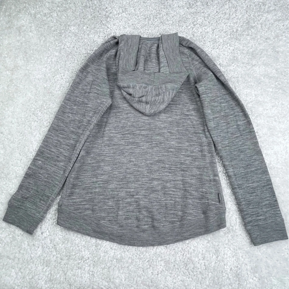 Suéter Henley com capuz Icebreaker Merino Crave cinza feminino médio - Imagem 2 de 4