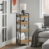 Sobuy Badezimmerschrank Mit Stabilen Regalen Schmaler Nischenschrank FRG226-H-F
