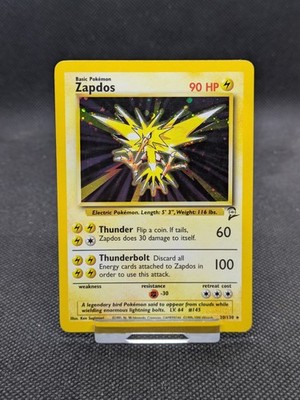 Zapdos 20/130 Holo Base Set 2 Pokemon Card WOTC LP/Played