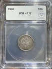 1900 Barber Dime ICG F-12 IDC Verified