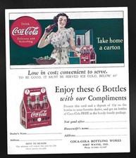 Carte postale coupon promotionnel Fort Wayne, IN Coca-Cola Direct Mail années 1940