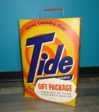 NOS Vtg 1950s HUGE 16 LB Box Tide Laundry Detergent W/ Handle UNOPENED