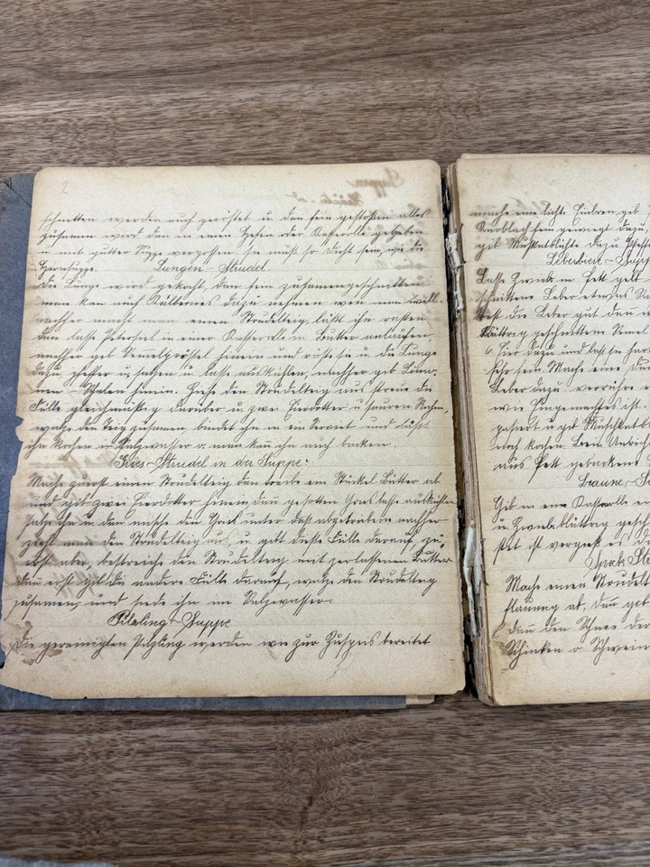 RARE Antique German Handwritten Sütterlin Cookbook c.1890-1930 Linzer Torte - Image 4 of 4