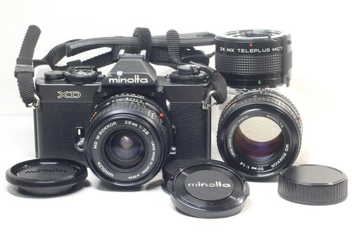 Minolta XD + MD W.ROKKOR 28mm F/2.8 + MD ROKKOR 50mm F/1.4 + 2x MX  TELEPLUS MC7