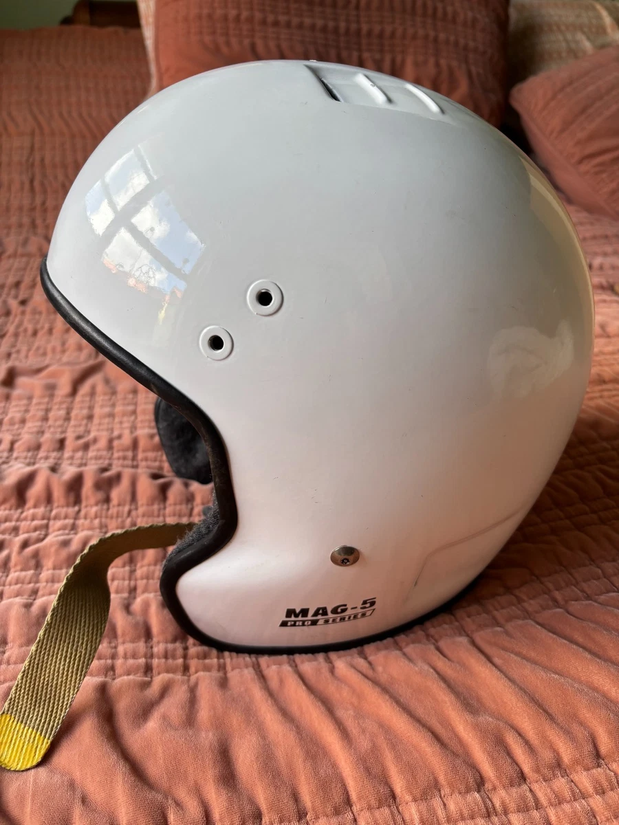 BELL MAG 5 Pro Series Auto Sport Motorcycle Open Face Helmet White 