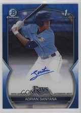 2023 Bowman Draft Chrome Prospect Blue Wave Refractor Adrian Santana Auto 0g4
