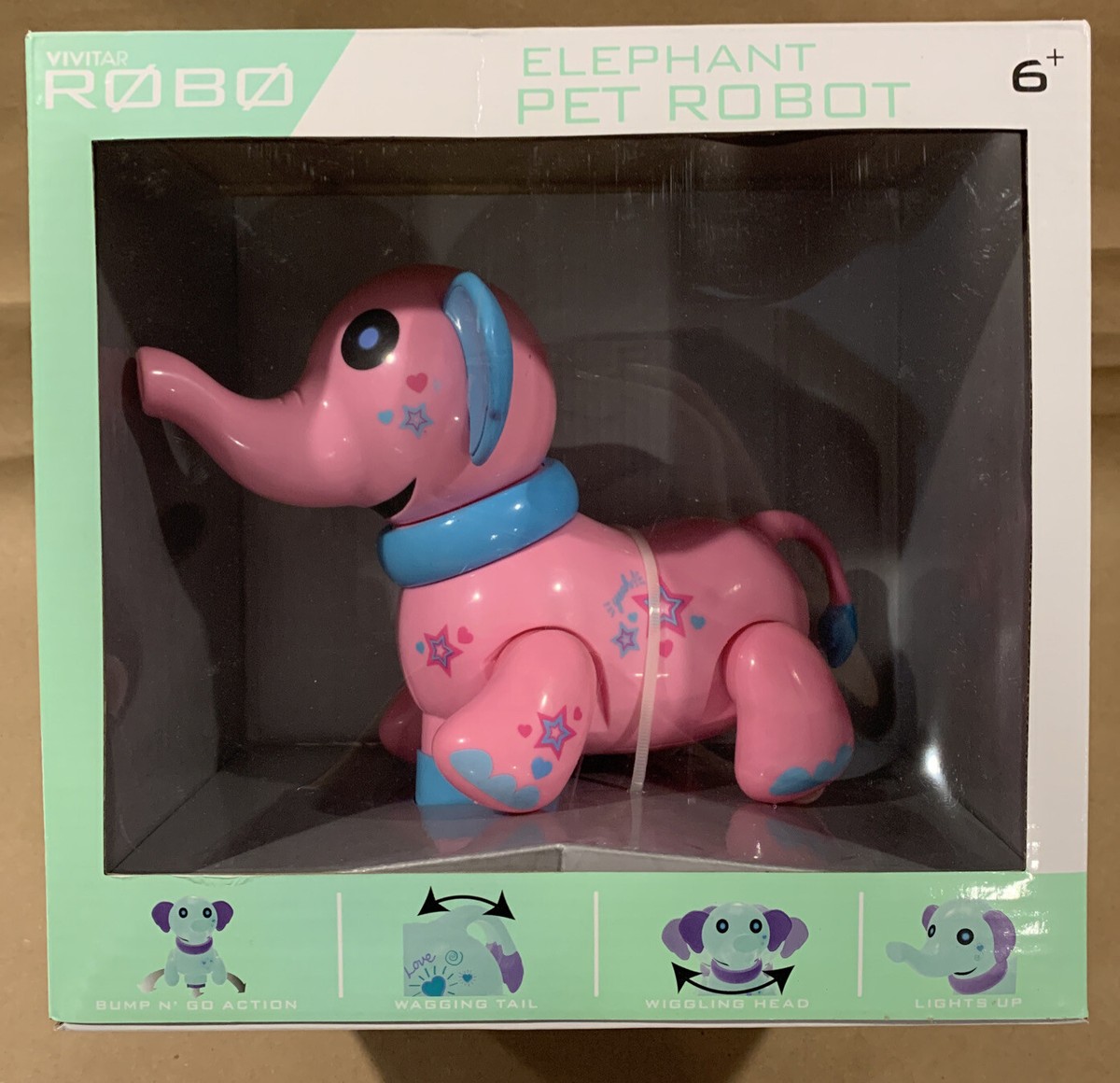 Vivitar Robo Elephant Pet Robot Pink Blue Dancing Sounds Lights