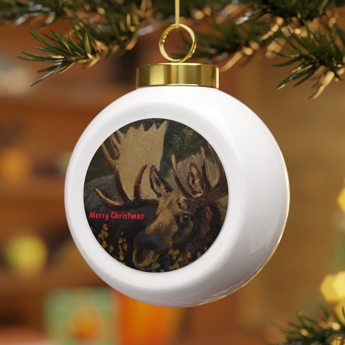 Rustic Moose Ceramic Christmas Ornament Cottagecore - Picture 4 of 9