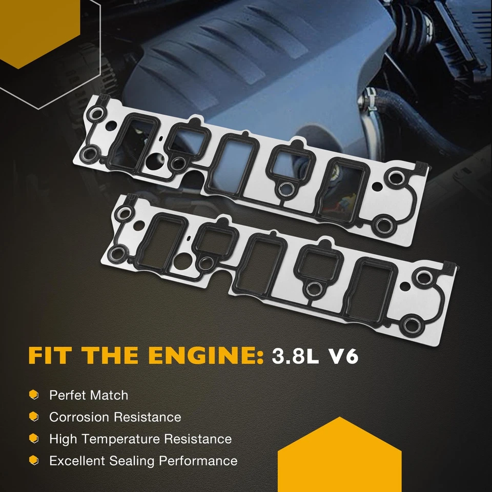 Juego de juntas de colector de admisión de motor de 3,8 L para 95-09 Buick Chevy Oldsmobile Pontiac Foto 4 de 4